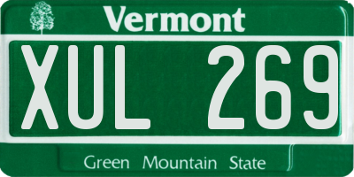 VT license plate XUL269