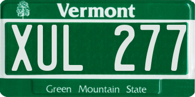 VT license plate XUL277
