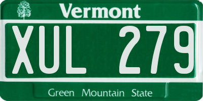 VT license plate XUL279