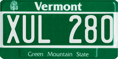 VT license plate XUL280