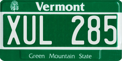 VT license plate XUL285