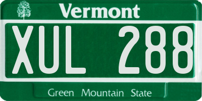 VT license plate XUL288