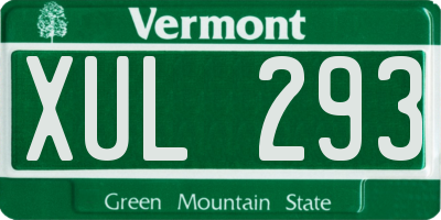 VT license plate XUL293