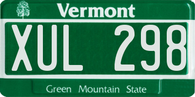 VT license plate XUL298