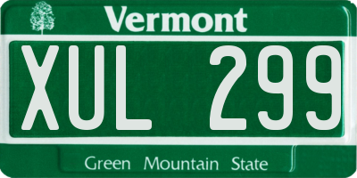 VT license plate XUL299