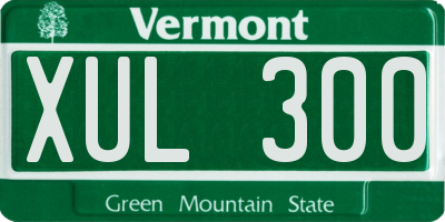VT license plate XUL300