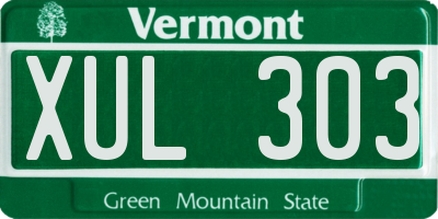 VT license plate XUL303