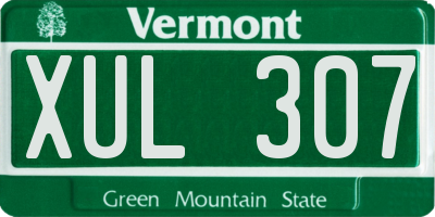 VT license plate XUL307