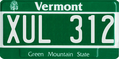 VT license plate XUL312