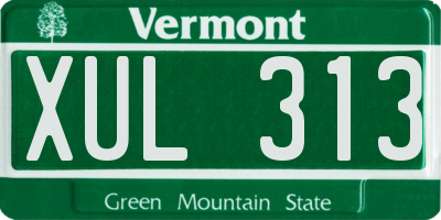 VT license plate XUL313