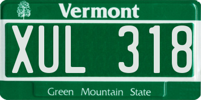VT license plate XUL318