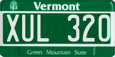 VT license plate XUL320