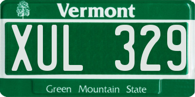 VT license plate XUL329