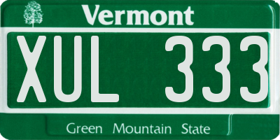 VT license plate XUL333