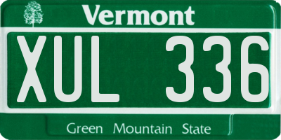 VT license plate XUL336