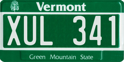VT license plate XUL341
