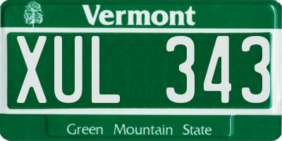 VT license plate XUL343