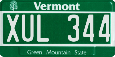 VT license plate XUL344