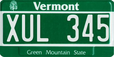 VT license plate XUL345