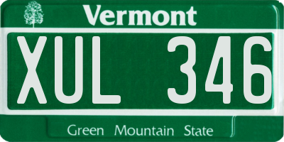 VT license plate XUL346