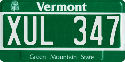VT license plate XUL347