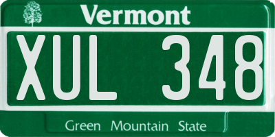 VT license plate XUL348
