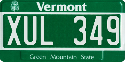 VT license plate XUL349