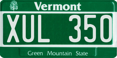 VT license plate XUL350