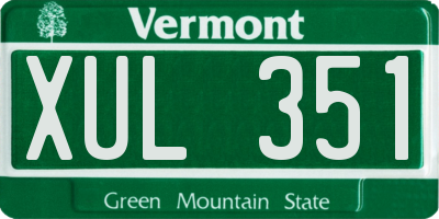 VT license plate XUL351