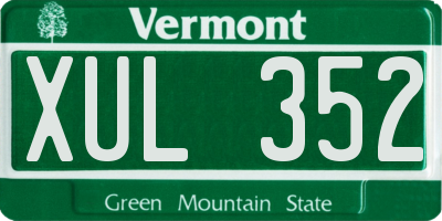 VT license plate XUL352