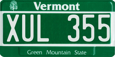 VT license plate XUL355