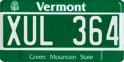 VT license plate XUL364