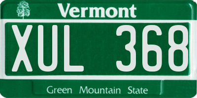 VT license plate XUL368