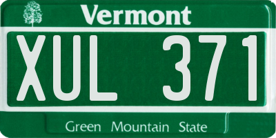VT license plate XUL371
