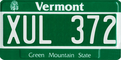 VT license plate XUL372