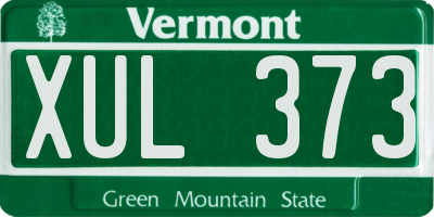 VT license plate XUL373