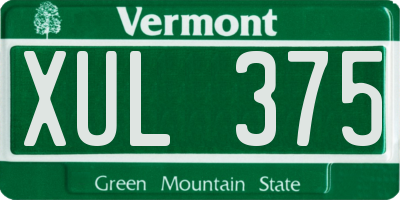 VT license plate XUL375