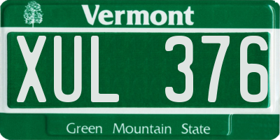 VT license plate XUL376