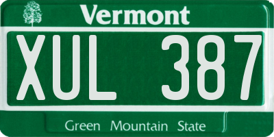 VT license plate XUL387