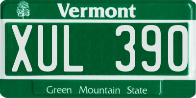 VT license plate XUL390