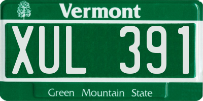 VT license plate XUL391