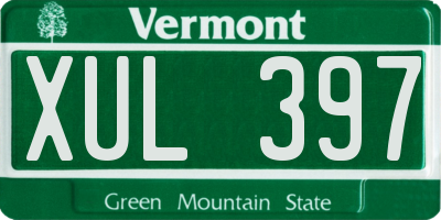 VT license plate XUL397