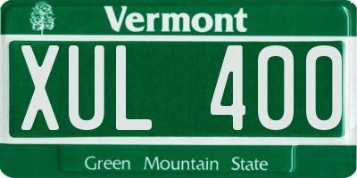 VT license plate XUL400