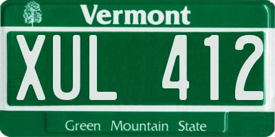 VT license plate XUL412