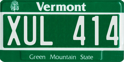 VT license plate XUL414