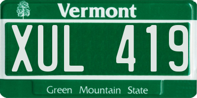 VT license plate XUL419