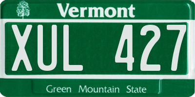 VT license plate XUL427