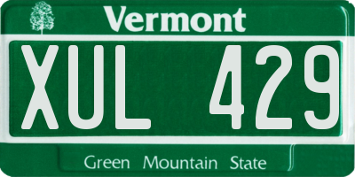 VT license plate XUL429