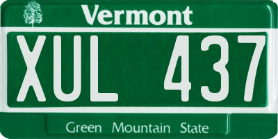 VT license plate XUL437