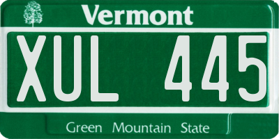 VT license plate XUL445